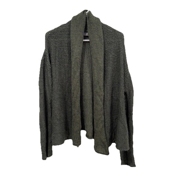 Wooden Ships Green Cardigan Women’s M/L Open Knit Lightweight Earth Tone Natural - Picture 1 of 9
